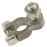 Battery Clamp “-“, cast brass, pol diameter: 17.5mm, bolt M10 x 33mm