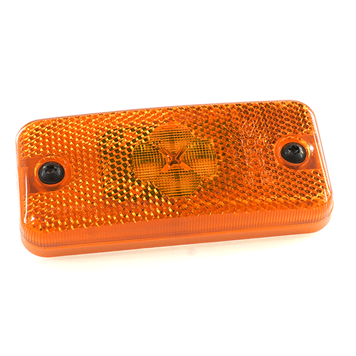 LED-Sidemarker 12V, yellow, 110x50mm, with reflector, AMP-JPT connector