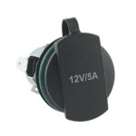 Power Socket, 12/24V, max. 20A, threaded sleeve green, with printed cover