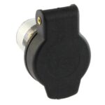 Built-In Socket, 2-pole, 2 x flat-pin terminal, with cover