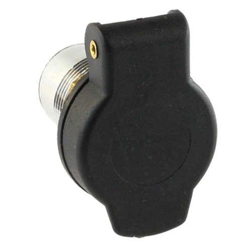 Built-In Socket, 2-pole, 2 x flat-pin terminal, with cover