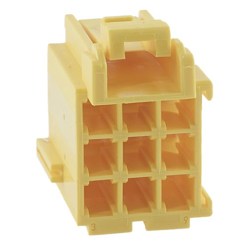 junior power timer housing, 9-pole (3x3), yellow