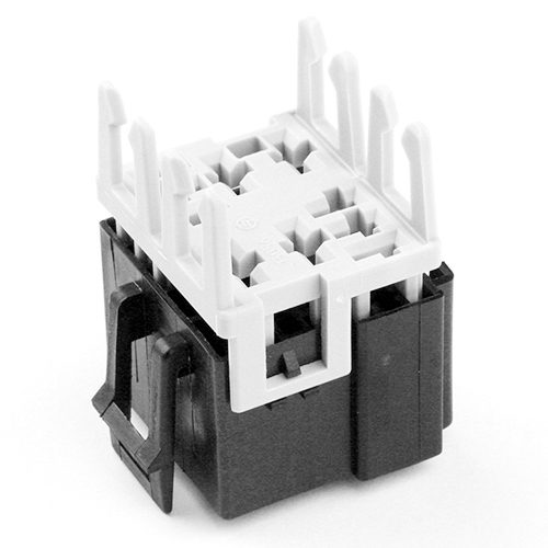Micro-Relay-Socket, for two Micro-Relays, 2x [2x 6.3mm + 3x 4.8mm]