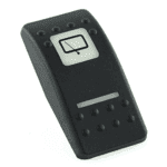 Actuator Contura II, black, square lens and bar lens white, symbol “rear window wiper”