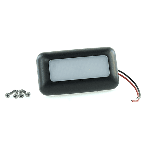 LED Lamp, IP65, 64x34mm, black, light colour blue, 4x0.5W, for build on with screw fitting