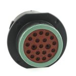 pin housing, 20-pole, black, round design