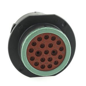 pin housing, 20-pole, black, round design