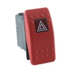 Multi Circuit Switch, 24V, Contura II, LED 1 red, square lens red, symbol “hazard warning”