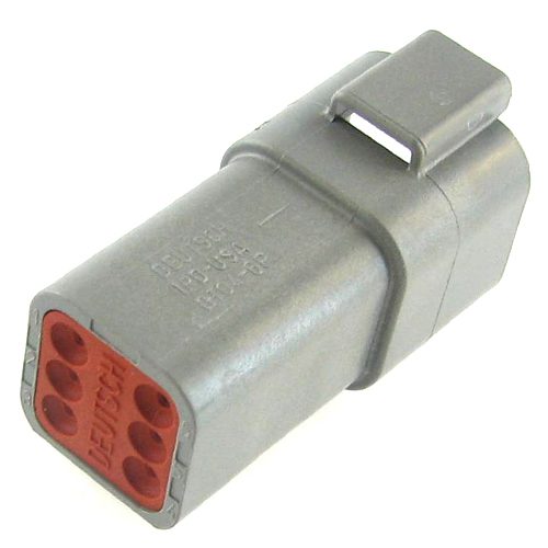 Receptacle 6way, DT04-series, grey