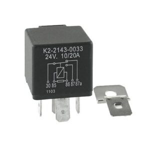 Mini Relay 24V, 10/20A, changeover contact, with resistor