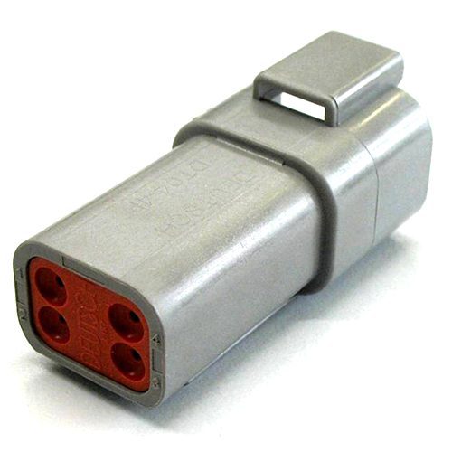Receptacle 4way, DT06-series, grey