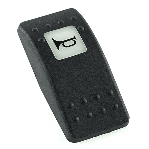 Actuator Contura II, black, square lens white, symbol "horn"