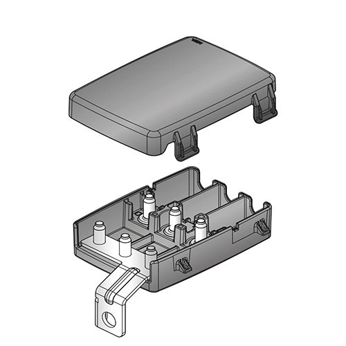 Fuse Holder for MidiVal 30mm, 3-way, with cover, with bus bar
