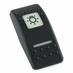 Actuator Contura II, black, square lens and bar lens white, symbol “master light Switch”