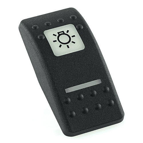 Actuator Contura II, black, square lens and bar lens white, symbol "master light Switch"