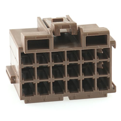 junior power timer housing, 18-pole (3x6), coding A, brown