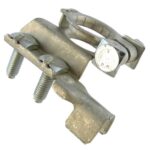 Battery Clamp ‘+’, cast brass tin plated, crimp connection 25-40mm² and bolts 2x M6