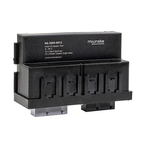 CAN I/O-Module 1G5, 9-36V, 12 x Input (pull-up), 12 x Power Output (high-side), plastic cover screwed