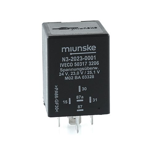 Voltage Monitoring Relay 24V, NC 25A/NO 25A, U(on) 25,1V, U(off) 23V, delayed