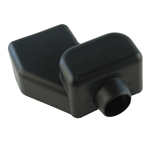 Cover for battery pole, black, for wire Ø15.2mm, cable entry port oval