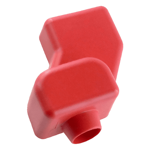 Cover for battery pole, red, for wire Ø15.2mm, cable entry port oval