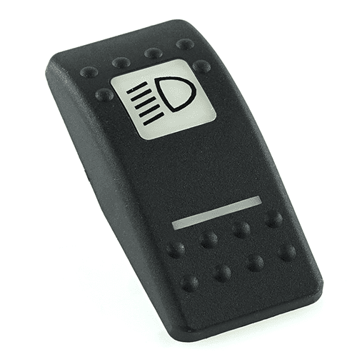 Actuator Contura II, black, square lens and bar lens white, symbol "dipped beam"