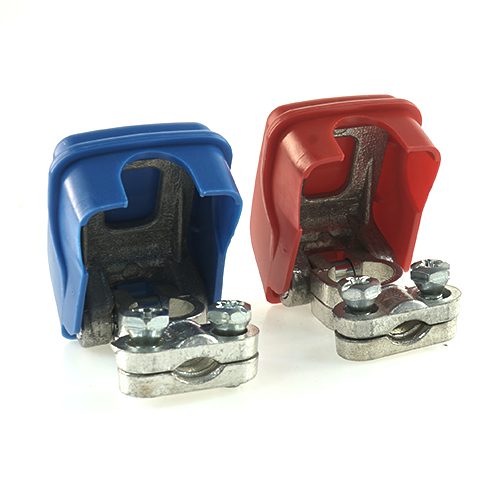 Battery terminal set, with quick release and cover, terminal connection up to 70mm²