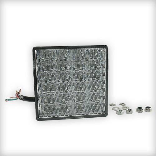 Directional-, Stop-, Tail Light, 12V, 80x80mm, clear lens, 0.5m cable, 4x0.5mm²