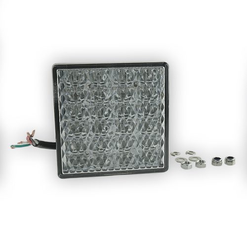 Directional-, Stop-, Tail Light, 12V, 80x80mm, clear lens, 0.5m cable, 4x0.5mm²