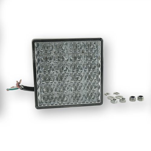 Directional-, Stop-, Tail Light, 12V, 80x80mm, clear lens, 0.5m cable, 4x0.5mm²