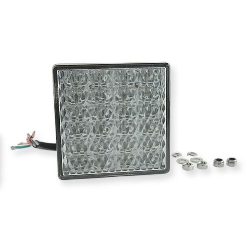 Directional-, Stop-, Tail Light, 12V, 80x80mm, clear lens, 0.5m cable, 4x0.5mm²