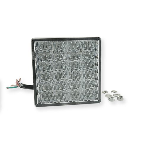 Directional-, Stop-, Tail Light, 12V, 80x80mm, clear lens, 0.5m cable, 4x0.5mm²