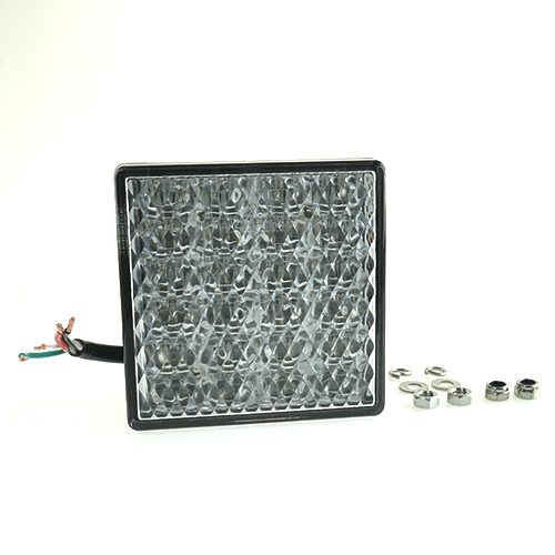 Directional-, Stop-, Tail Light, 12V, 80x80mm, clear lens, 0.5m cable, 4x0.5mm²