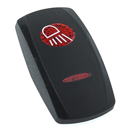 Actuator Contura V, black, oval and bar lens red, symbol "work lamp"