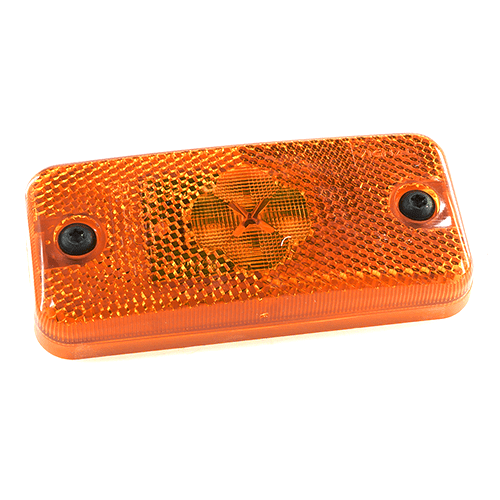 LED-Sidemarker 24V, yellow, 110 x 50mm, with reflector, AMP-JPT connector