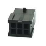Micro MATE-N-LOK 3mm pin housing, 6-pin, 2×3, black