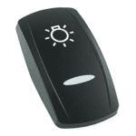 actuator Contura V black, symbol “light switch”, bar lens, laser etched
