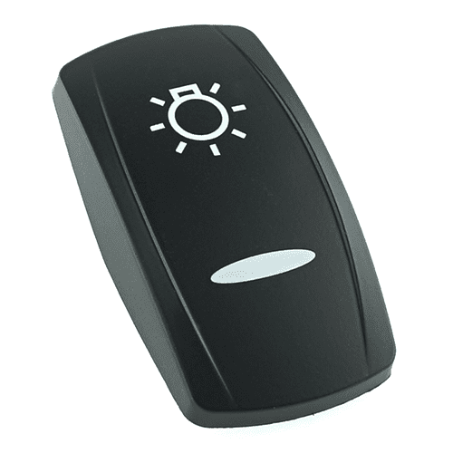 actuator Contura V black, symbol "light switch", bar lens, laser etched