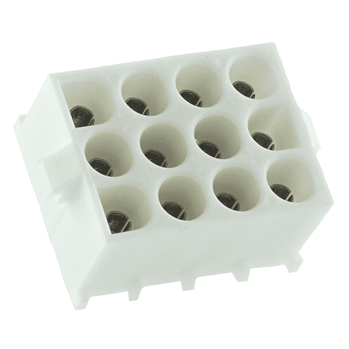 Universal MATE-N-LOK, PCB socket housing, grid 6.35mm, 12-pole