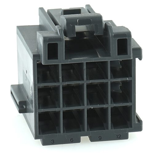 junior power timer housing, 12-pole (3x4), coding A, grey