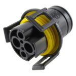 Plug 4-pole ECU /Pass-Through for ISOBUS socket (IBBC Breakway connector) on tractor side