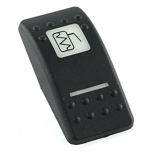 Actuator Contura II, black, square lens and bar lens white, symbol "side mirror defrost"