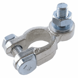 Battery Clamp "+" cast brass, pol diameter: 17.5mm, bolt M8 x 16mm