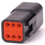 Receptacle 2way, DT04-series,black
