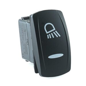 on-on Double Switch 24V/15A, Contura V, LED 1 superbright green, LED 2 superbright green, lens laser etched, symbol "work lamp"