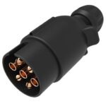 Plug 7-pole, 12V, screw contact, cap nut for cable diameter 9.2-11.5mm