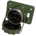 Socket 2-pole, 24V, green, without contacts