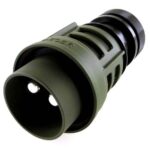 Plug 2-pole, 24V, with metal screw ring green, with crimp-/soldering contact 35mm², cap nut