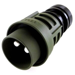 Plug 2-pole, 24V, with metal screw ring green, with crimp-/soldering contact 35mm², cap nut