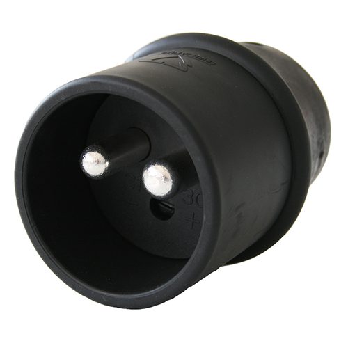 Plug 2-pole, 24V, with soldering contacts, max. wir crosssection 70mm², for cable diameter 18mm